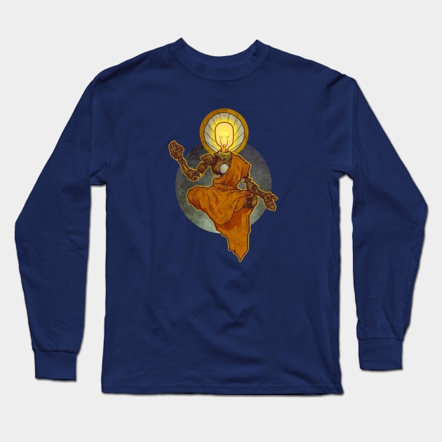 Mechanical Monk of Enlightenment Long Sleeve T-Shirt by sketchboy01